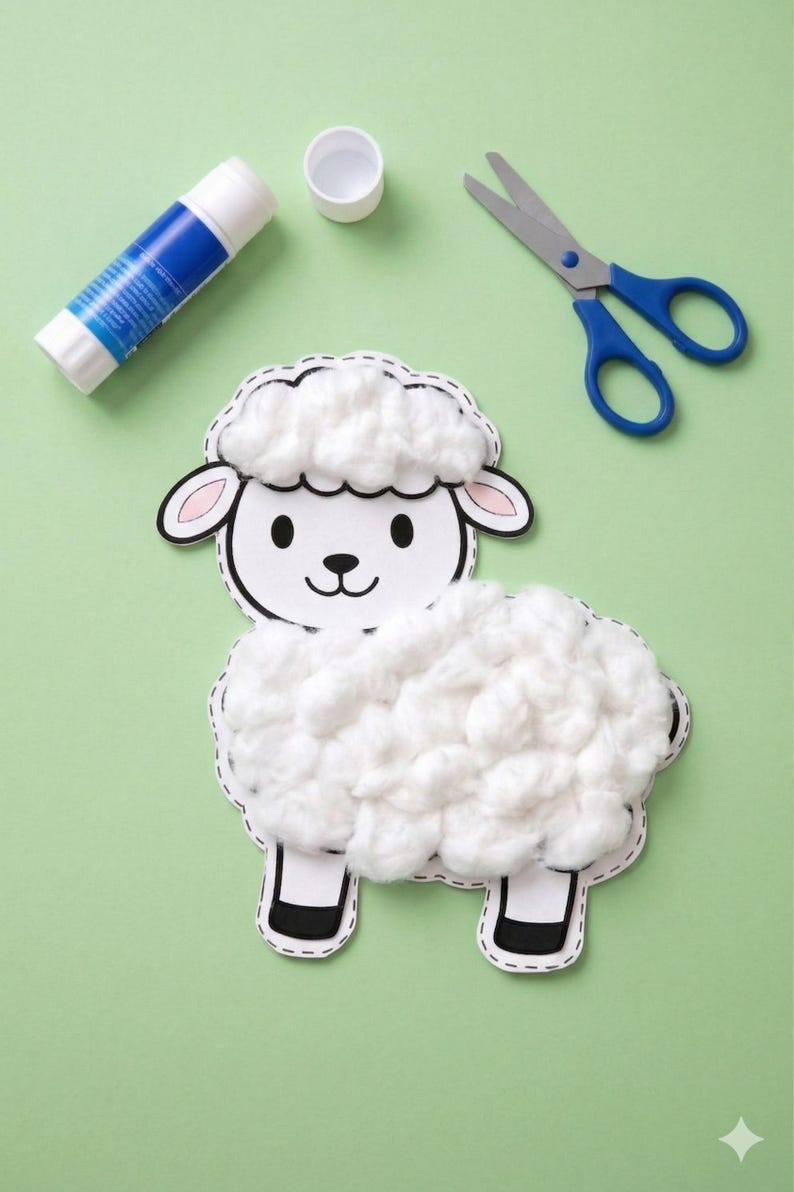 build a sheep cotton ball craft preschool