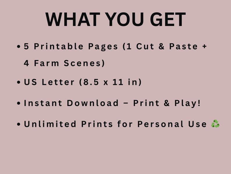Farm Cut and Paste Activity for Kids, Build a Farmyard Craft Printable ...