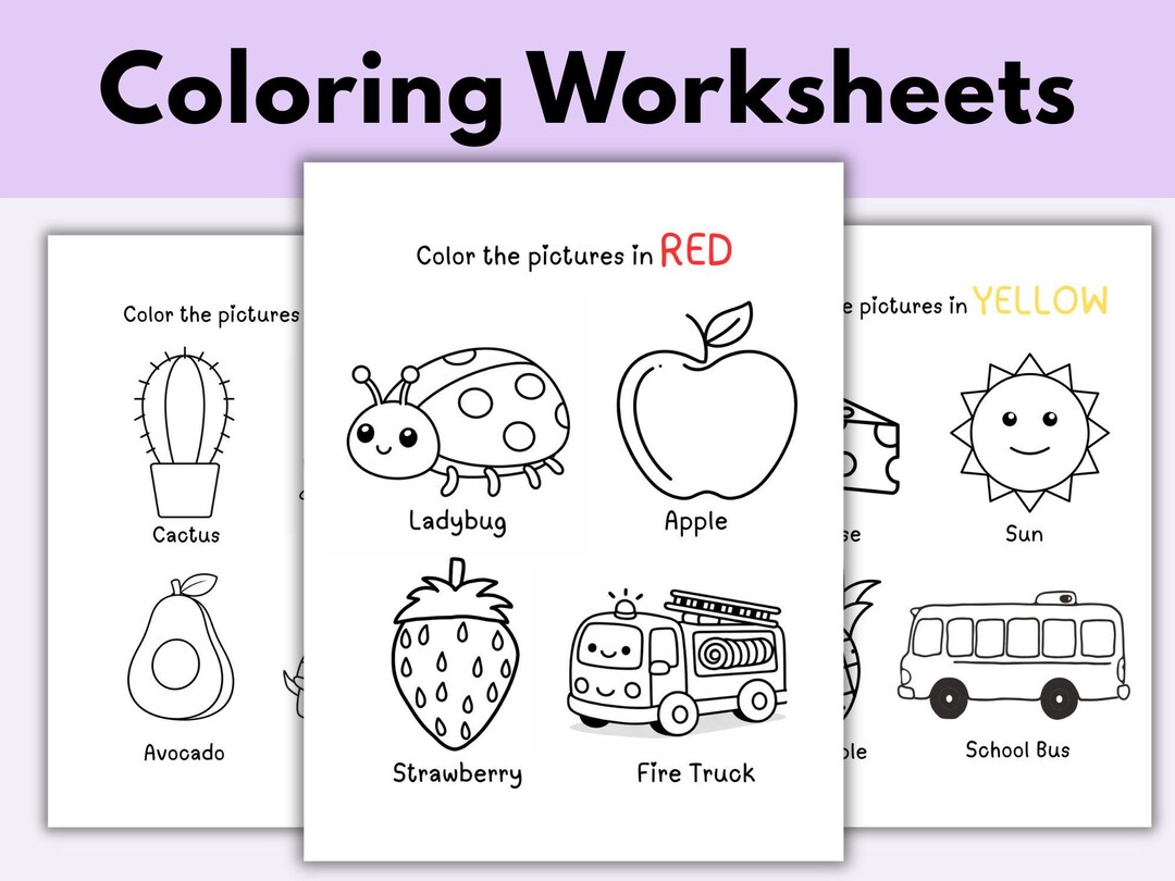 Preschool Color of the Week Worksheets Toddler Color Recognition ...