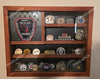 Wooden Coin Display, Medal Display Cabinet, Coin Display Case, Coin Display Rack, Medal Rack, Military Coin Holder, Collection Display Frame