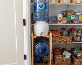 3 Tier Wooden Water Dispenser Stand With Top Shelves, Berkey Filter Stand, Water Crock Stand, Water Bottle Stand, Propur Filter Stand