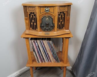 Wooden Vinyl Record Stand Companion Piece for Victrola Music Centre, Vinyl Record Storage, Record Player Stand, Music Lover Showcase