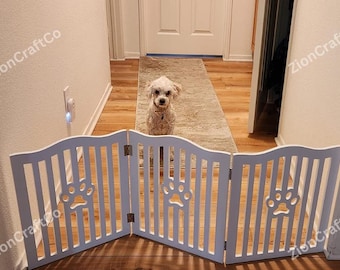 Free Standing Wooden Pet Gate, Adjustable Pet Gate, Dog Safety Gate, Indoor Pet Barrier, Foldable Pet Fence, Dog Barrier