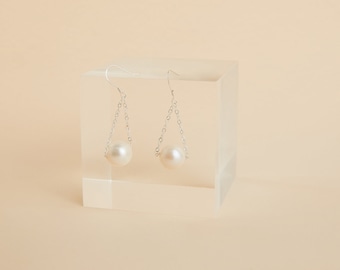 boucles d'oreilles mariage argent et perle d'eau douce - bijou mariage - bijoux argent - perle naturelle