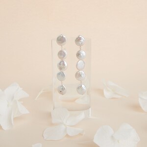 Platos Boucles d'oreilles mariage perles de culture imagen 3