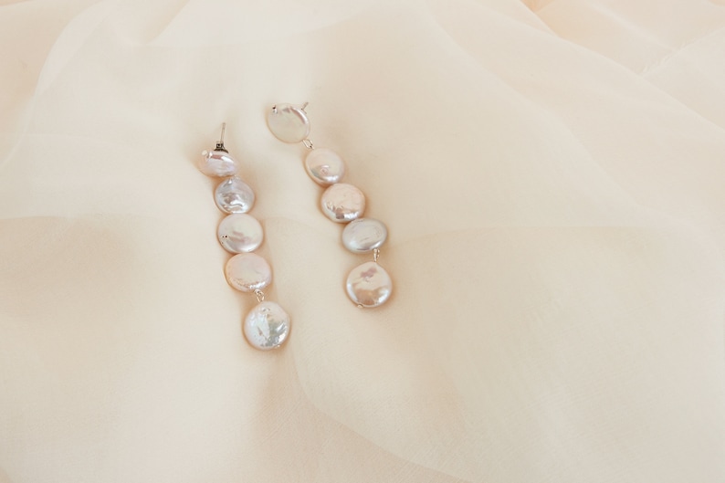 Platos Boucles d'oreilles mariage perles de culture imagen 2