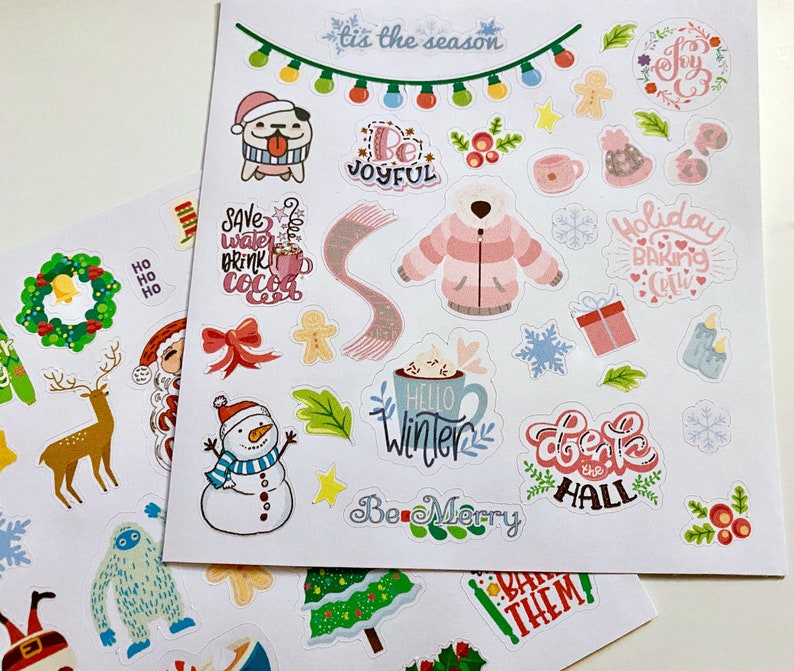 UPDATED FOR 2023 Happy Planner Winter Christmas Holiday Stickers Kiss Cut Physical Product Quotes and Sayings image 2