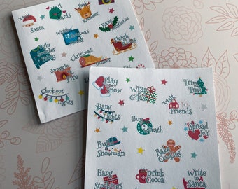 25 Winter Activities Kiss Cut Holiday Christmas Planner Stickers