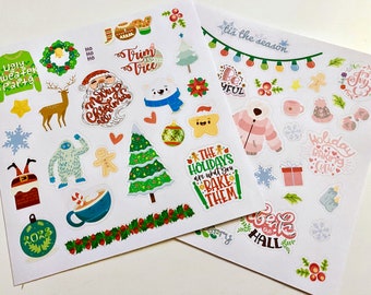 UPDATED FOR 2023 Happy Planner Winter Christmas Holiday Stickers Kiss Cut Physical Product Quotes and Sayings