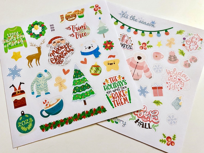 UPDATED FOR 2023 Happy Planner Winter Christmas Holiday Stickers Kiss Cut Physical Product Quotes and Sayings image 1