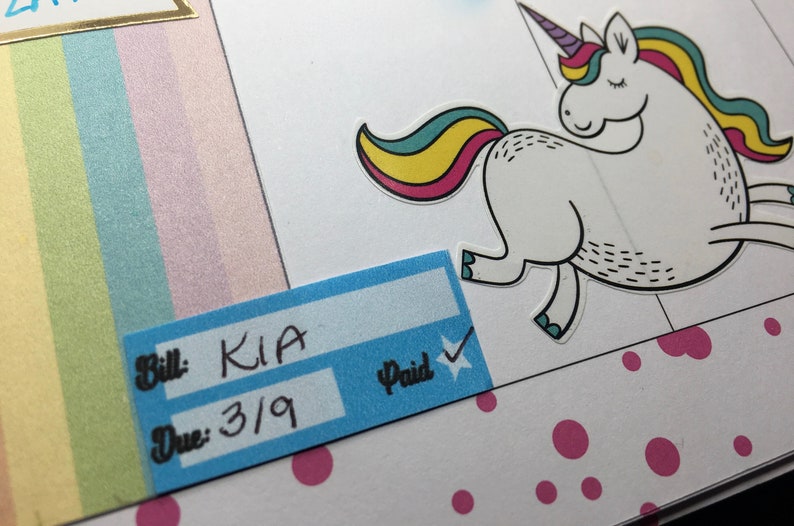 Download Happy Planner Budget Stickers Unicorn Colors Print and Cut ...