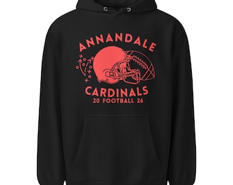 Annandale Cardinals Football Hoodie | Lane Seven LS14001 Premium Midweight Hoodie | Game Day Sweatshirt | Black & Light Gray