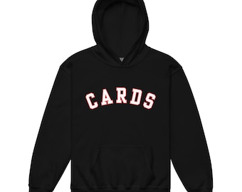Youth CARDS Hoodie | Cardinal Spirit Wear | Gildan Black Sweatshirt