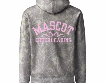 Custom Vintage Camo Cheer Hoodie | Personalized Mascot Sweatshirt | School Spirit Apparel