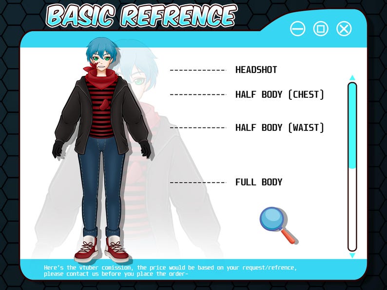 Vtuber Rigging Reference Custom Vtuber Model, Live2d Rigging, Full Body Vtuber Design, Vtuber ...