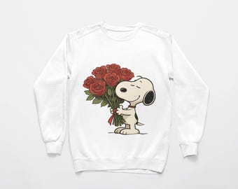Snoopy Valentine Roses  SVG-PNG Bundle: Valentine's Day  (Digital Download)