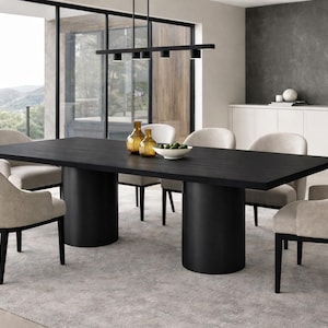 Modern Drum Pedestal Table Base – Minimalist Cylinder Dining Base