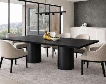 Base per tavolo moderna a tamburo con piedistallo – Base per tavolo da pranzo rotondo – Base a doppio piedistallo