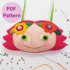 Lavender Bag Felt Ornament  Pattern, Hand Sewing Felt Craft, Printable Felt Sewing Pattern, PDF Pattern, Printable Felt Craft Pattern