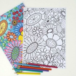 Bloom adult coloring book page, DIY printable, Hand Drawn Illustration, Instant Download, Adult Coloring Sheet, Art Therapy