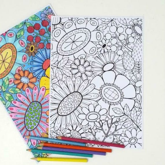 Many Adult Coloring Book Designs With Pencil Crayons - Via Generosity