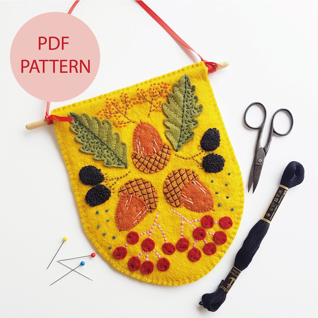 Autumn Banner PATTERN, DIY Pattern, DIY Craft Pattern, Felt Banner ...