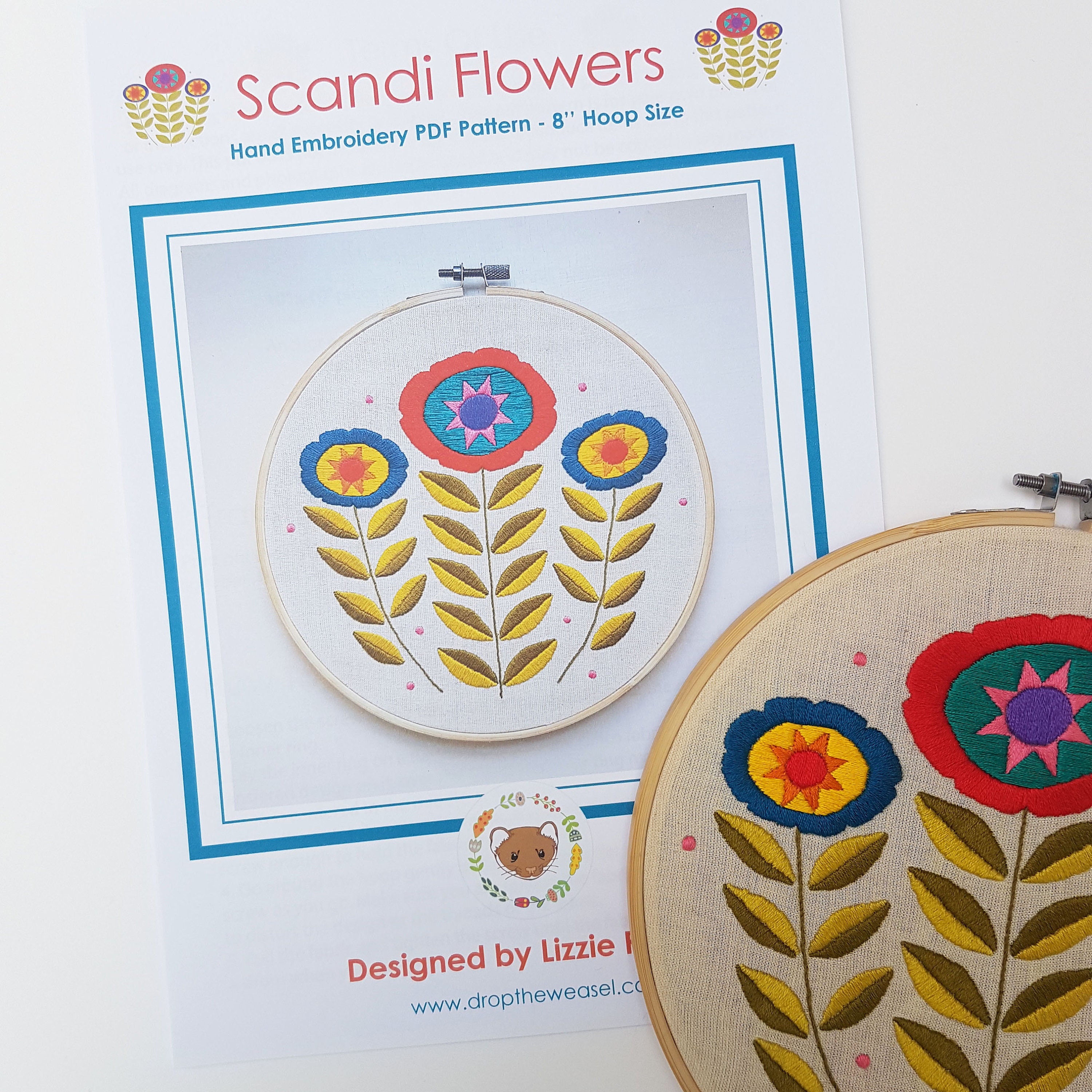 Floral Embroidery Pattern SCANDI FLOWERS Hand Embroidery - Etsy
