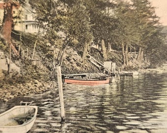 Copake Lake Shore Front – Early 1900s New York Resort Scene – Van D. Harvey Postcard (Golden Age)