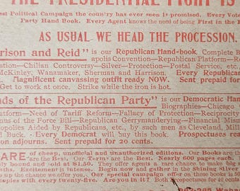 1892 Harrison–Reid Political Advertising Postal Card – Mailed ca. 1902