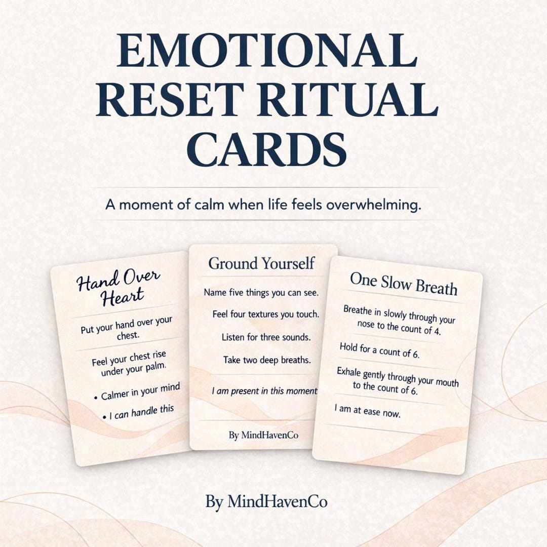 Emotional Reset Cards – Printable Deck for Overwhelm Relief, Grounding ...