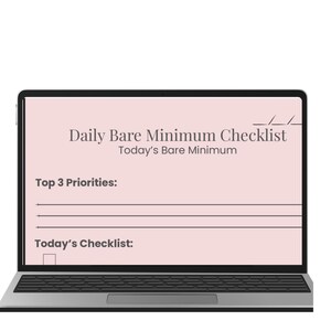 Daglig checklista för absoluta minimumbehov | Gentle Mom Planner (PDF utskrivbar)