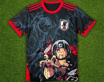 Japan x Itachi Uchiha Anime Fussball Trikot (Naruto inspiriert)