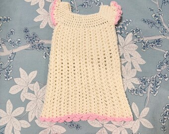 Baby Knitting Set Dress, Hat & Booties Gift Set Hand-knitted 100% Drops Baby Merino Wool for Newborns Cream White More Colors/Sizes