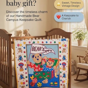 Handmade Bear Campus Keepsake Quilt