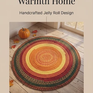 Autumn Colors 33" Round Jelly Roll Rug