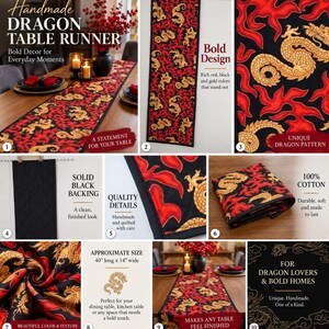 Handmade Quilted Dragon Table Runner