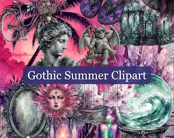 Aquarell Gothic Sommer Clipart 100 HD Transparent PNGs Pastell Gothic Strand Whimsigoth Nautisch Stimmungsvoll Tropisch Witchy Dunkel Ästhetik
