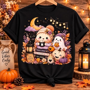 Cute Halloween Dumpling Shirt,Kawaii Pumpkin Ghost T-Shirt,Fall Autumn Spooky Season Tee,Chibi Halloween Graphic Tee,Cute Trick or Treat