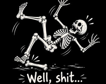 Lustiges Skelett-PNG, Halloween-Shirt-Design mit schwarzem Humor, Geister-Sublimationsdesign, Trendiges Herbst-PNG