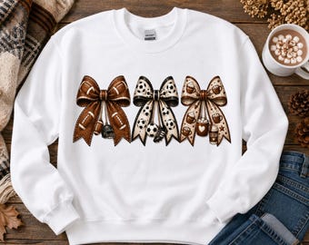 football soccer hot cocoa bow png, game day bow png, sports bow clipart, coffee bow png, cozy sweatshirt design, sublimation png