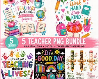 Lehrer PNG Bundle, Lehrer-Shirt-Designs-Bundle, Zurück in der Schule Sublimation PNG, Lehrer-Lebensgrafik, bunte Lehrer-Zitate,