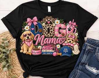 Hundemama-Shirt, Hundemama-PNG, Shirt für Hundeliebhaber, Geschenk für Tiermamas, süßes Hunde-Shirt, Pfotenabdruck-PNG, Geschenk für Hundemamas, Design für Welpenliebhaber