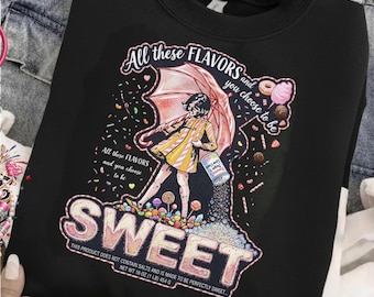 Camiseta Salty Girl PNG, Camiseta de moda para mujer de TshirtMasterUSA, Lista para usar Camiseta Sudadera Retro Estética Candy Rain Sudadera con capucha, Regalo original para amantes de la comida