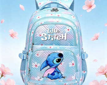 Stitch Backpack for Kids, 17-Inch Laptop Water-Resistant Canvas Bag
