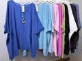 Plus Size 100% Italian Cotton Tunic Top With Necklace and Pockets, Women Relaxed Fit Summer Blouse, One Size UK 20-30
