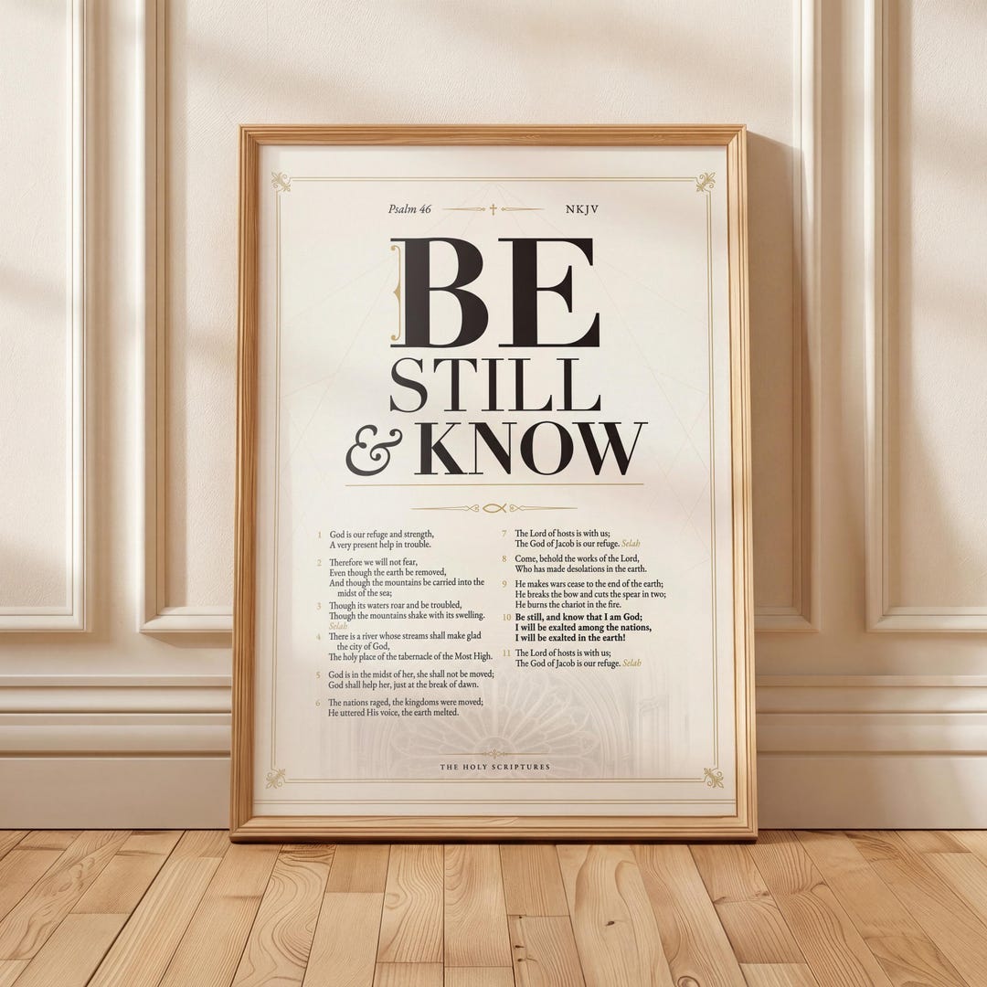 Be Still and Know Psalm 46:10 Christian Printable Wall Art Bible Verse ...