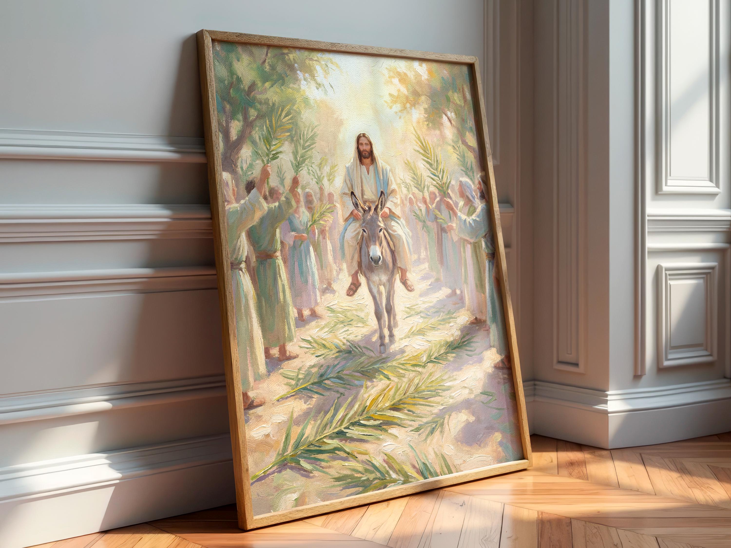 Palm Sunday Wall Art Printable, Jesus Entry Into Jerusalem Painting ...