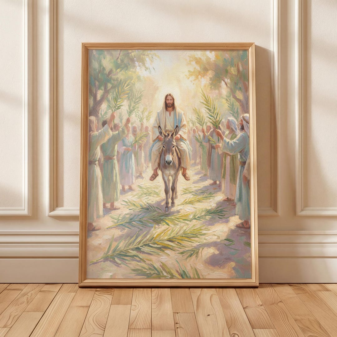 Palm Sunday Wall Art Printable, Jesus Entry Into Jerusalem Painting ...
