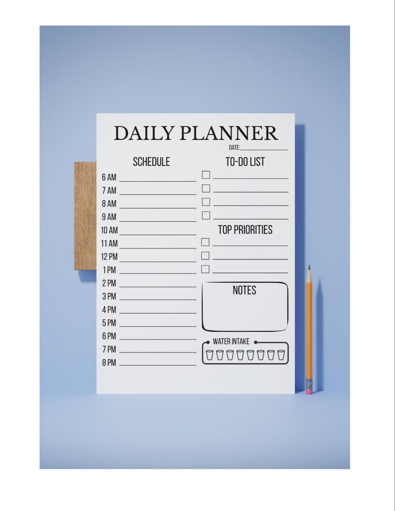 Minimalist Daily Planner Printable | Daily Schedule | to Do List ...