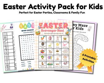 Easter Activity Pack for Kids | Scavenger Hunt, I Spy, Maze (Digital Download)